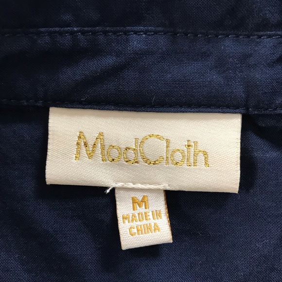 ModCloth • Navy Button Down Shirt - Picture 5 of 8